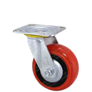 Bánh xe PU BRK125 nhựa đỏ xoay Bánh xe PU BRK125 nhựa đỏ xoay