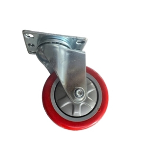 Bánh xe PU đỏ cốt nhựa D125 xoay tròn Bánh xe PU đỏ cốt nhựa D125 xoay tròn