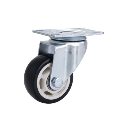 Bánh xe PVC thông hoa đen D100 xoay tròn Bánh xe PVC thông hoa đen D100 xoay tròn